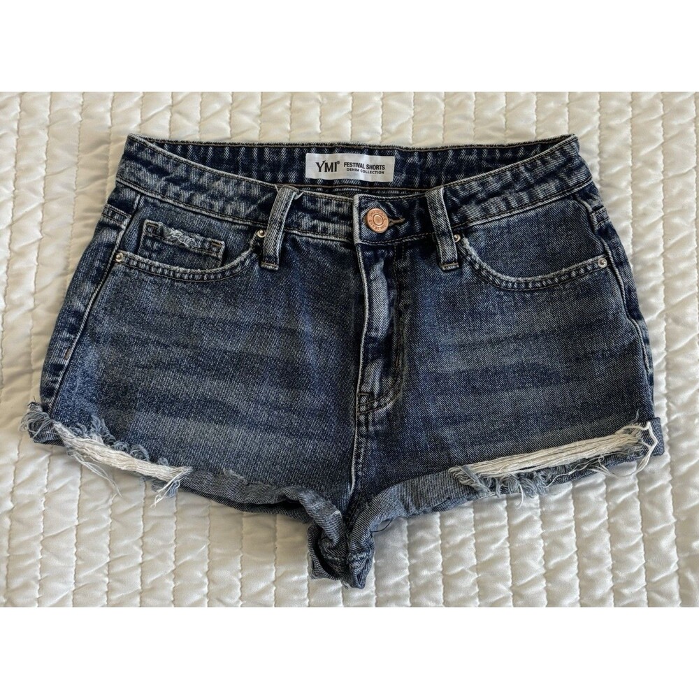 YMI Wanna Better Butt Denim Shorts 90s Y2K Rave Beach Party Festival Booty Micro